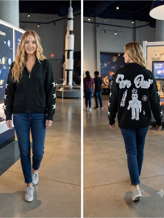 Spirit Jersey Sweaters - Spirit Jersey Far Out Wool Blend Cardigan NWT. Oversized XS.